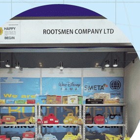 Samples and certification marks displayed on the ROOTSMEN stand